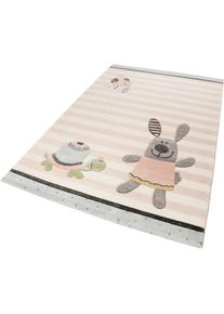 Kinderteppich &raquo;Happy Friends&laquo; rechteckig 13 mm H&ouml;he , rosa , Sigikid , Obermaterial: 100% Polypropylen