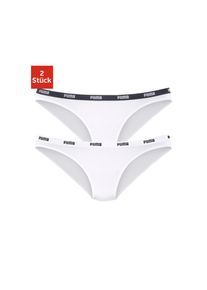 Puma , Bikinislip »Iconic«, (Packung, 2er-Pack), mit schmalem Logo-Webbündchen , weiss , Damenslip von Puma