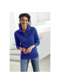 Casual Looks , Troyer »Pullover« , blau , Sorgfältig passgenau gestrickter Pullover