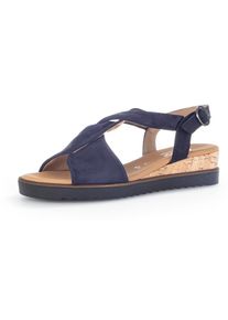 Gabor, Unisex, Sandalette &raquo;GENUA&laquo; , Sommerschuh, Sandale, Keilabsatz, mit verstellbarem Fersenriemchen, dunkelblau, 41, Sandalette in Komfortweite G (