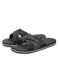 Venice Beach , Badepantolette »Pantolette«, Badeschuh, offener Schuh, Unisex VEGAN , schwarz , Sportive Pantolette mit überkreuzten Riemen