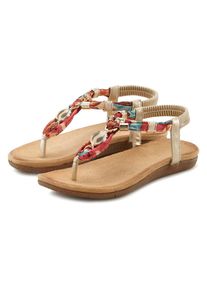 Lascana , Zehentrenner Sandale mit elastischen Riemchen und modischer Farbgebung , bunt , Sandale mit modischem Farbakzent