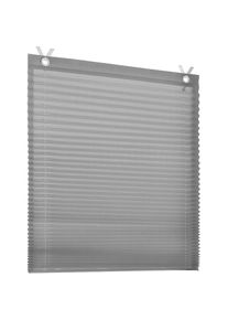 Raffrollo »Olbia Plissee« mit Hakenaufhängung ohne Bohren einfarbig, blickdicht, Sichtschutz, frei hängend , grau , Kutti , Obermaterial: 100%...