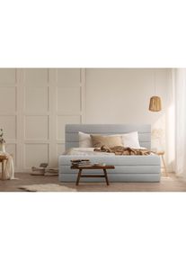 Polsterbett »Merrit« Quernaht im Kopf- und Fussteil, in 5 Breiten, auch in 220 cm Länge , beige , GOODproduct