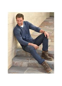 Marco Donati, Herren, V-Ausschnitt-Pullover &raquo;V-Pullover&laquo;, jeansblau, 62, Schurwolle (Merino)