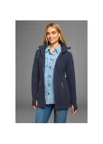 Polarino , Fleecejacke, mit Kapuze, aus Fleece, atmungsaktiv, schnell trocknend , blau , Funktionelle Fleecejacke für kalte Tage, hält dich warm...
