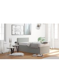 Boxspringbett mit Zierkissen, wahlweise mit Topper , grau , Westfalia Schlafkomfort