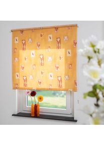Liedeco Seitenzugrollo »Blumen orange« Lichtschutz Sichtschutz mit Bohren/ohne Bohren freihängend Seitenzugrollo, Kettenzugrollo, Dekorrollo - Blumen...