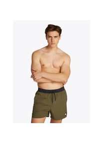 Tommy Hilfiger Swimwear , Badeshorts »MEDIUM DRAWSTRING« mit Logo-Patch, mit kontrastfarbenem Bund , grün , Badeshorts von TOMMY HILFIGER
