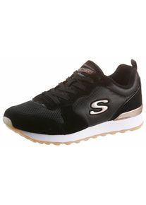 Skechers, Unisex, Sneaker &raquo;OG 85 - GOLDN GURL&laquo; Schn&uuml;rschuh, Original-Retro-Jogginschuh mit Air-Cooled Memory Foam , schwarz, goldfarben, 35, Skechers 