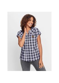 Casual Looks , Karobluse , blau , reine Baumwolle
