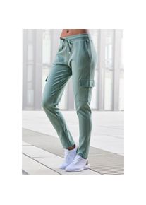 Lascana , Cargohose, in weich fliessendem Material, Loungewear , grün , Weiche elastische Cargohose aus der Serie Joggpants