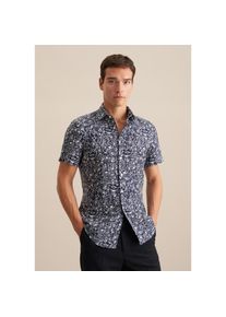 Seidensticker , Businesshemd »Shaped« Shaped Kurzarm Kentkragen Floral , blau , Passform: Shaped