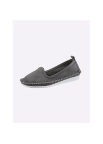 Andrea Conti , Damen , Slipper , grau , aus Rind-Veloursleder