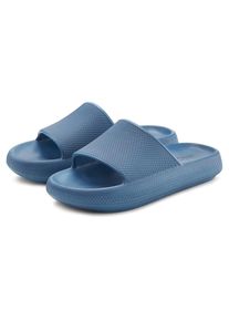 Venice Beach , Badepantolette, Pantolette, Mule, Sandale, offener Schuh, Badeschuh VEGAN , blau , Sommerlicher Badeschuh mit wasserabweisender Sohle