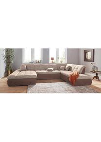 DOMO collection, DOMO collection Wohnlandschaft &raquo;PB Moric wahlweise mit Bettfunktion und Armteilverstellung U-Form&laquo; XXL-Format B/T/H: 353/216/80 cm, 