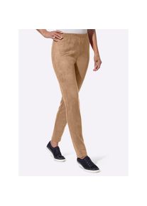 Classic Basics , Schlupfhose , braun , samtweiches Veloursleder-Imitat