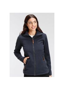 Polarino , Fleecejacke, ohne Kapuze, für kalte Tage, aus Fleece, lässiger Look , blau , Kuschelige und wärmende Fleecejacke für kalte Tage