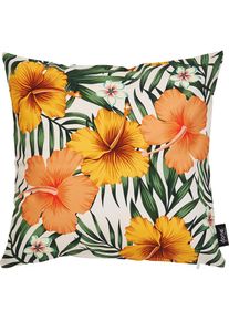 Dekokissen »Panama Print Rose Mallow« Beidseitig bedruckte Kissenhüle ohne Füllung, 1 Stück , bunt , done. , Obermaterial: 100% Baumwolle