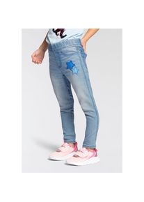 Kidsworld, Unisex, Kidsworld Jeansjeggings &raquo;, Strecht-Jeans in Schlupfform&laquo; schmale Beinform, mit Used-Waschung, normale Leibh&ouml;he, light blau stone, 