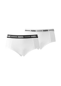 Puma , Panty »WOMEN MINI SHORT 2P PACK« Packung, 2er Pack, mit markantem Logo-Bund , weiss , Panty von Puma