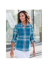Casual Looks , Karobluse , mit Krempel-Ärmeln