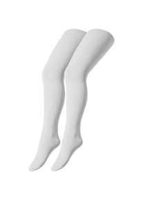 Camano, Herren, Strickstrumpfhose &raquo;cotton fine&laquo; 2er Pack, mit elastischem Bund, 98/104 - 152/164, wei&szlig;, 110 (116), Kinderstrumpfhose von Camano