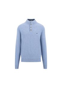 Fynch-Hatton , Strickpullover, mit Troyer-Kragen , blau , Troyer von Fynch-Hatton