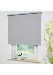 Springrollo »Uni« verdunkelnd freihängend Verdunkelung , grau , Liedeco , Obermaterial: 95% Polyester, 5% Metall