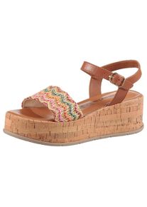 Tamaris , Sandalette , Sommerschuh, Sandale, Plateauabsatz mit komfortabler Innensohle , braun , Modische Plateausandale mit verstellbarem Riemchen