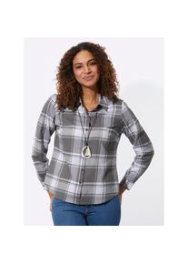 Casual Looks , Karobluse , grau , angenehm weicher Leichtflanell