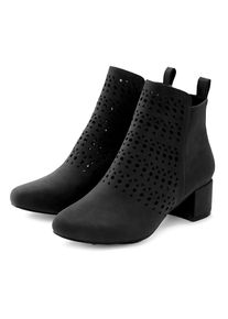 Lascana , Stiefelette, Stiefel, Boots mit kleinen Cut-Outs VEGAN , schwarz , Sommerstiefelette mit modischen Cut-Outs & Blockabsatz