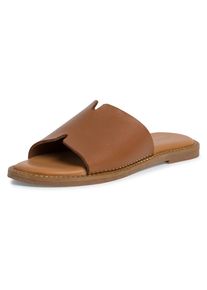 Tamaris , Pantolette , Sommerschuh, Schlappen mit breiter Bandage , braun , Modischer Sommerschuh zum Schlupfen