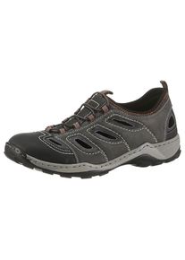 Rieker , Slipper Trekking Schuh, Sandale, Sommerschuh mit praktischem Gummizug , schwarz , Sportiver Slipper von Rieker mit Ziernähten zum Schlupfen