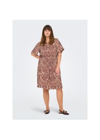 Only Carmakoma, Unisex, Only CARMAKOMA Sommerkleid &raquo;CARSHILLA 2/4 KNEE DRESS VIS AOP BS&laquo;, hot chocolate aop:tribe, 44, N-Gr, Midi-Kleid von Only 