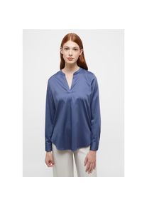 Eterna , Longbluse »LOOSE FIT«, EASY IRON (bügelleicht) , blau , Steh-Kragen