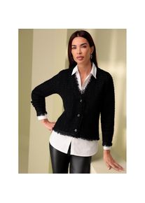 Heine , Strickjacke , schwarz , modische, figurschmeichelnde Struktur