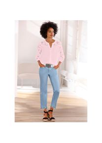 Heine, Unisex, Heine Spitzenbluse, hellros&eacute;, 48, Angesagter Look mit gerundetem Saum