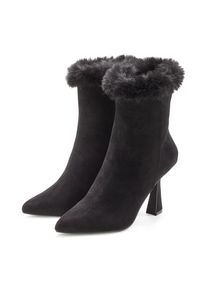 LASCANA Belle Affaire , Damen , High-Heel-Stiefelette »Ankleboots mit Reissverschluss,« Spule Absatzschuh , schwarz , Ankleboot mit flauschigem...