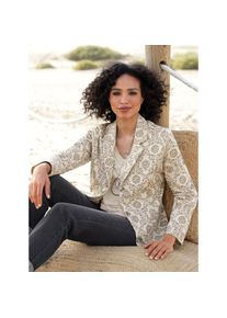 Heine, Unisex, Heine Jackenblazer &raquo;Jersey-Blazer&laquo;, sand, dunkeltaupe, bedruckt, 36, mit edlem Ornament-Dessin