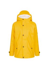 DEPROC Active , Regenjacke »Friesennerz #ankergluthafen KIDS« , gelb , Maritimer Regenmantel mit kuschlig warmen Fleecefutter