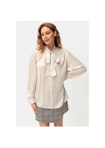 Lascana , Schluppenbluse, mit Raffungen , beige , Mit Stehkragen und Bindeband