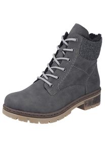 Rieker, Unisex, Winterstiefelette , Schn&uuml;rboots, Stiefelette, Blockabsatz, mit Innen-Reissverschluss, dunkelgrau, 37, Mit softem Schaftrand