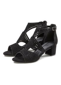 Lascana , Riemchensandalette »Sommerschuh« Sandalette, Sommerschuh mit Cut-Outs und bequemen Blockabsatz VEGAN , schwarz , Mit modischen Cut-Outs...