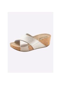 Hausschuh , beige , aus Rindleder