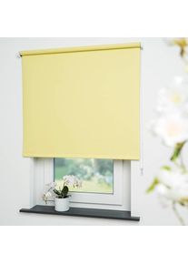 Seitenzugrollo »Uni« verdunkelnd mit Bohren freihängend Welle 36 mm stabiler Kettenzug , gelb , Liedeco , Obermaterial: 95% Polyester, 4% Metall,...