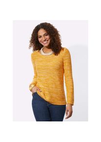 Casual Looks, Unisex, Rundhalspullover &raquo;Pullover&laquo;, ocker, meliert, 36, Auf links gestrickter Pullover