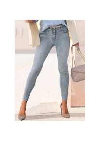 Lascana , Skinny-fit-Jeans, mit Stretchanteil, figurbetont , blau , Mit sichtbarer Knopfleiste vorn