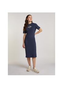 Tommy Hilfiger, Unisex, Shirtkleid &raquo;REG SCRIPT TEE DRESS SS&laquo; mit Logoschriftzug, schwarz night navy, XS (34), N-Gr, Shirtkleid von Tommy Hilfiger