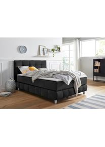 Boxspringbett »Salo«, incl. Topper, 6 Breiten, 2 Härtegrade, TFK auch in Härtegrad 4 , grau , Andas